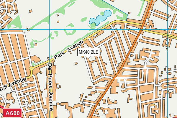 MK40 2LE map - OS VectorMap District (Ordnance Survey)