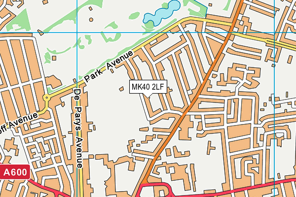 MK40 2LF map - OS VectorMap District (Ordnance Survey)