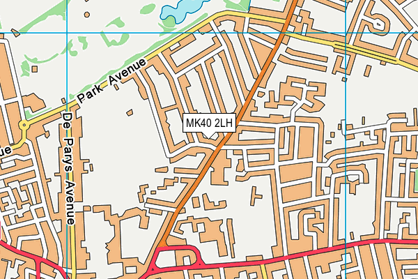 MK40 2LH map - OS VectorMap District (Ordnance Survey)