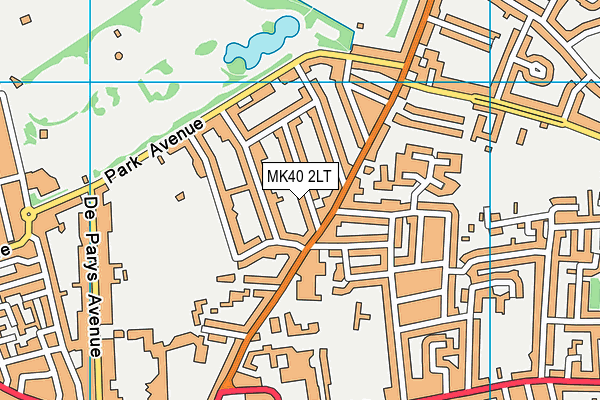 MK40 2LT map - OS VectorMap District (Ordnance Survey)