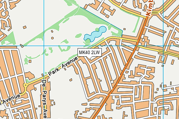 MK40 2LW map - OS VectorMap District (Ordnance Survey)