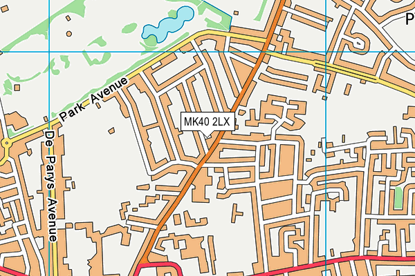 MK40 2LX map - OS VectorMap District (Ordnance Survey)