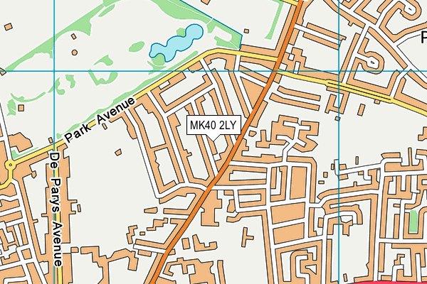 MK40 2LY map - OS VectorMap District (Ordnance Survey)