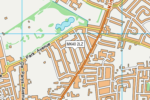 MK40 2LZ map - OS VectorMap District (Ordnance Survey)
