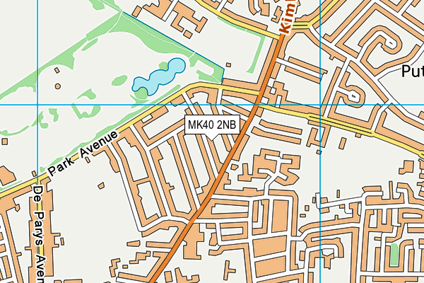 MK40 2NB map - OS VectorMap District (Ordnance Survey)