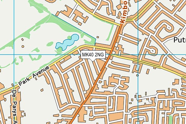 MK40 2NG map - OS VectorMap District (Ordnance Survey)