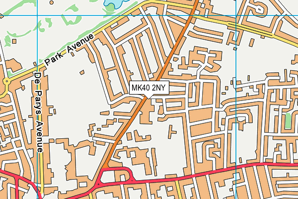 MK40 2NY map - OS VectorMap District (Ordnance Survey)