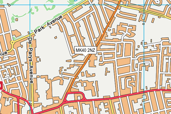 MK40 2NZ map - OS VectorMap District (Ordnance Survey)