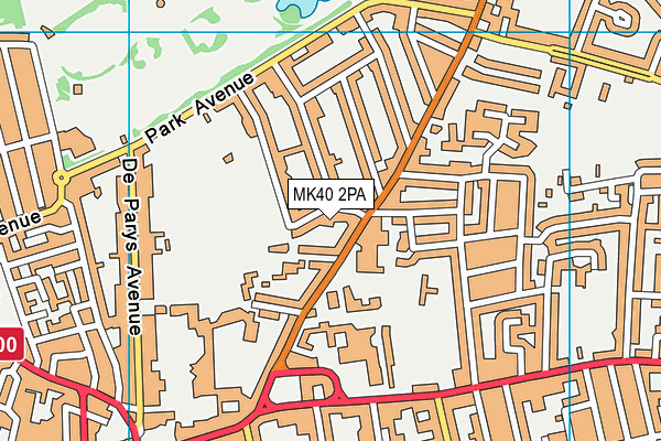 Bedford Greenacre Independent School (Kimbolton Road) map (MK40 2PA) - OS VectorMap District (Ordnance Survey)
