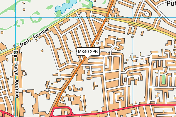 MK40 2PB map - OS VectorMap District (Ordnance Survey)