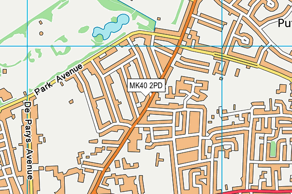 MK40 2PD map - OS VectorMap District (Ordnance Survey)