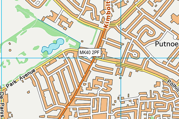 MK40 2PF map - OS VectorMap District (Ordnance Survey)