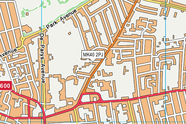 MK40 2PJ map - OS VectorMap District (Ordnance Survey)