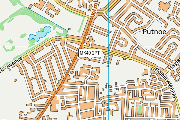 MK40 2PT map - OS VectorMap District (Ordnance Survey)
