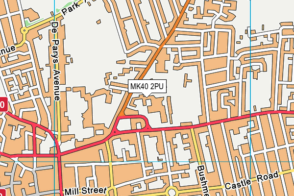 MK40 2PU map - OS VectorMap District (Ordnance Survey)