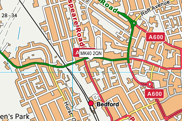 MK40 2QN map - OS VectorMap District (Ordnance Survey)