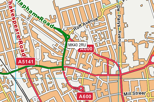 MK40 2RU map - OS VectorMap District (Ordnance Survey)