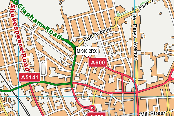 MK40 2RX map - OS VectorMap District (Ordnance Survey)