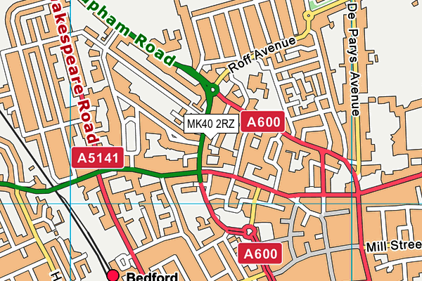 MK40 2RZ map - OS VectorMap District (Ordnance Survey)