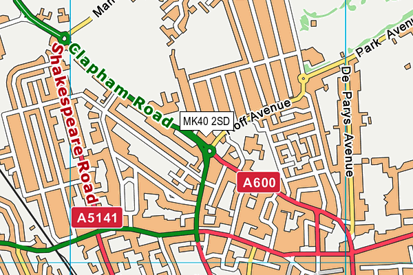 MK40 2SD map - OS VectorMap District (Ordnance Survey)