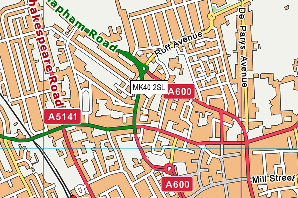 MK40 2SL map - OS VectorMap District (Ordnance Survey)