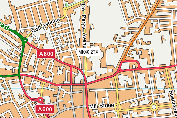 MK40 2TX map - OS VectorMap District (Ordnance Survey)