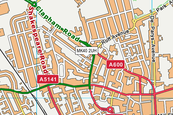 MK40 2UH map - OS VectorMap District (Ordnance Survey)