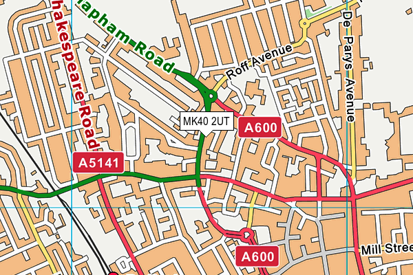 MK40 2UT map - OS VectorMap District (Ordnance Survey)