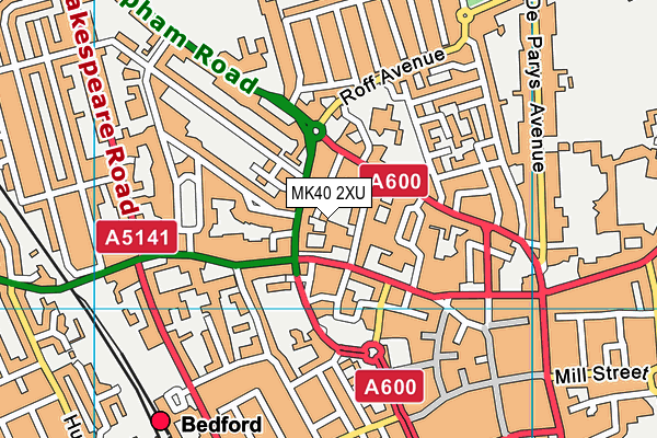 MK40 2XU map - OS VectorMap District (Ordnance Survey)