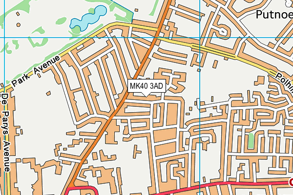MK40 3AD map - OS VectorMap District (Ordnance Survey)