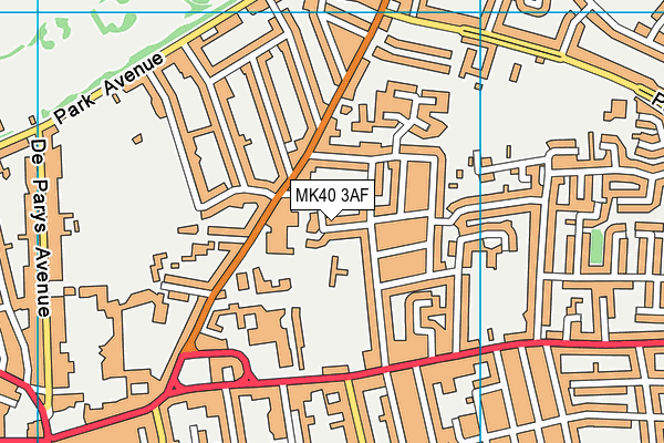 MK40 3AF map - OS VectorMap District (Ordnance Survey)