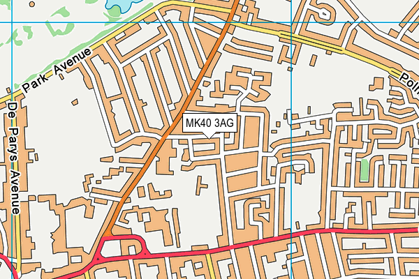 MK40 3AG map - OS VectorMap District (Ordnance Survey)