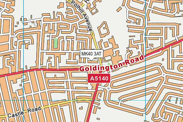 MK40 3AT map - OS VectorMap District (Ordnance Survey)