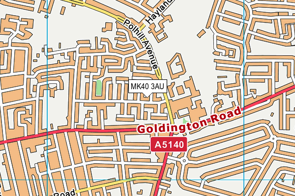 MK40 3AU map - OS VectorMap District (Ordnance Survey)