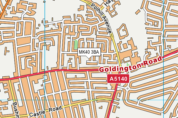 MK40 3BA map - OS VectorMap District (Ordnance Survey)