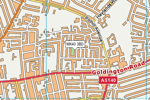 MK40 3BD map - OS VectorMap District (Ordnance Survey)