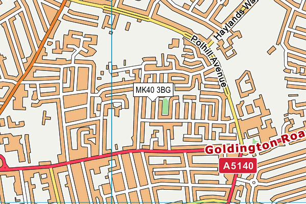 MK40 3BG map - OS VectorMap District (Ordnance Survey)