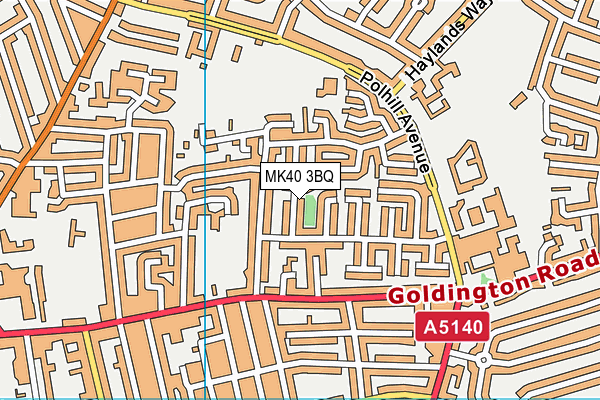 MK40 3BQ map - OS VectorMap District (Ordnance Survey)