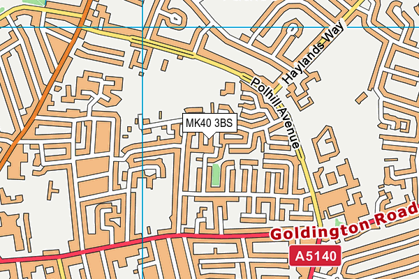 MK40 3BS map - OS VectorMap District (Ordnance Survey)