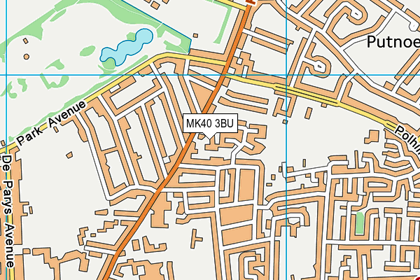 MK40 3BU map - OS VectorMap District (Ordnance Survey)