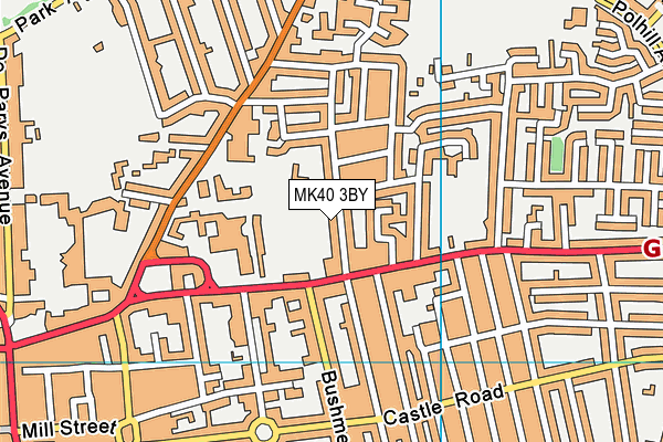 MK40 3BY map - OS VectorMap District (Ordnance Survey)