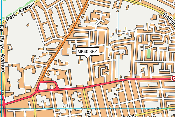 MK40 3BZ map - OS VectorMap District (Ordnance Survey)