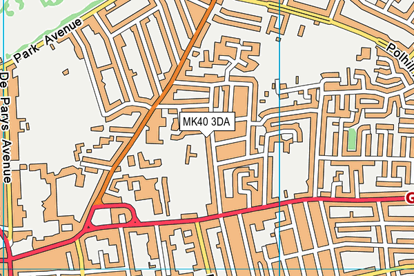 MK40 3DA map - OS VectorMap District (Ordnance Survey)