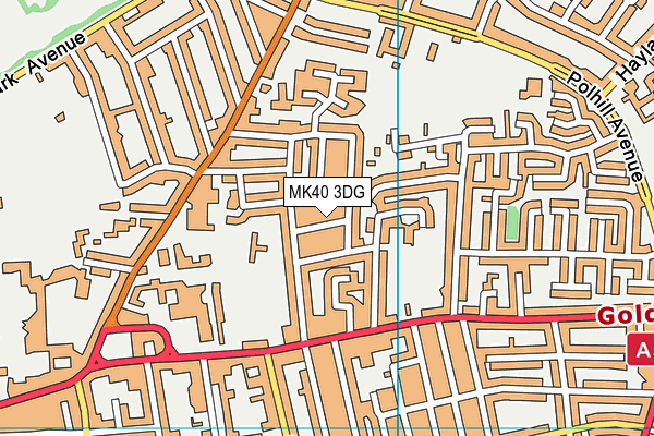 MK40 3DG map - OS VectorMap District (Ordnance Survey)