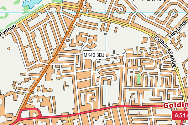 MK40 3DJ map - OS VectorMap District (Ordnance Survey)