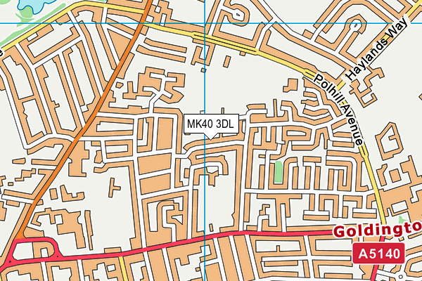 MK40 3DL map - OS VectorMap District (Ordnance Survey)