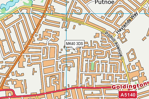 MK40 3DS map - OS VectorMap District (Ordnance Survey)