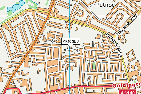 MK40 3DU map - OS VectorMap District (Ordnance Survey)