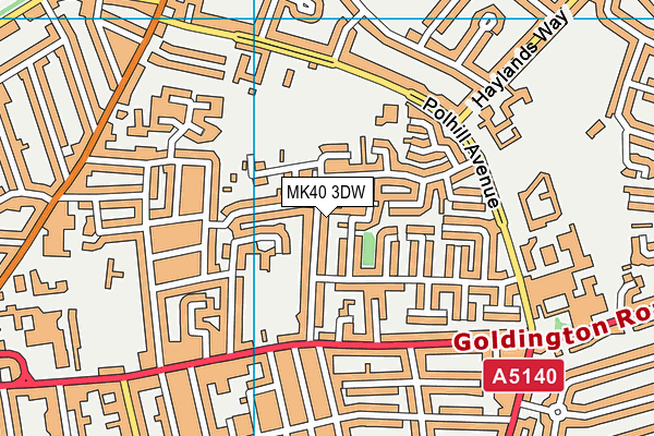 MK40 3DW map - OS VectorMap District (Ordnance Survey)