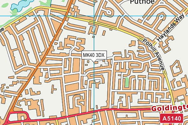 MK40 3DX map - OS VectorMap District (Ordnance Survey)